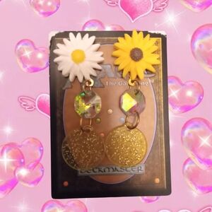 Floral and Glitter Earrings